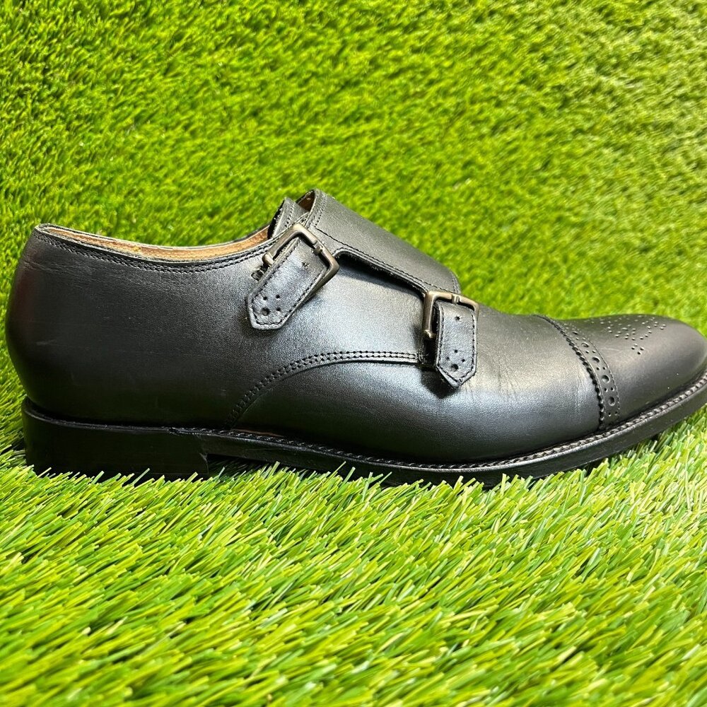 Grenson England Ellery Mens Size 8 Black Classic Double Monk Strap Dress Shoes